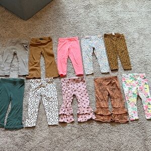 Toddler Girls Multicolor Leggings Set 2T - 10 Pieces